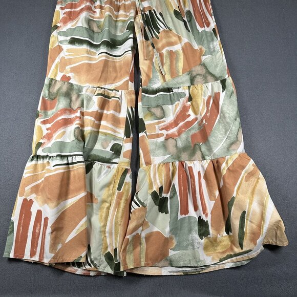 SHEIN Pants Womens Medium Boho Tiered Wide Leg Flow Palazzo Lightweight Elastic - Picture 2 of 7